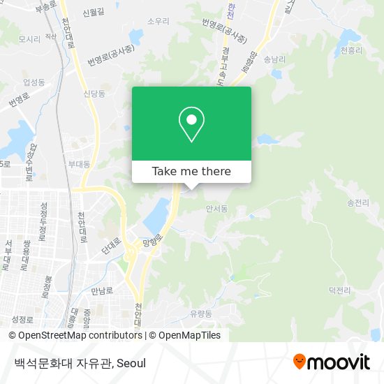 백석문화대 자유관 map