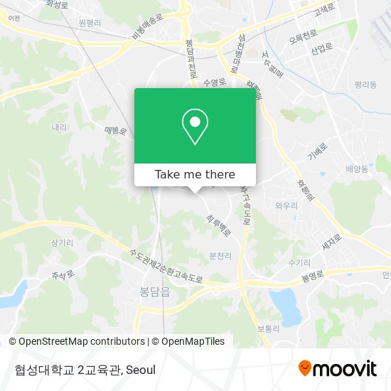 협성대학교 2교육관 map