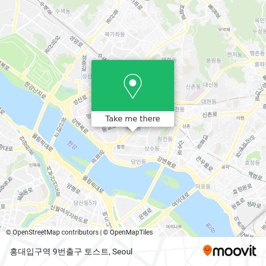 홍대입구역 9번출구 토스트 map