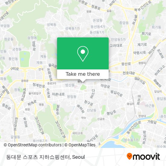 동대문 스포츠 지하쇼핑센터 map