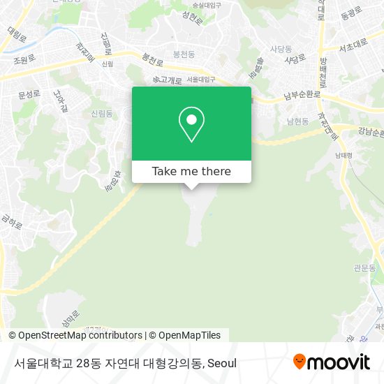 서울대학교 28동 자연대 대형강의동 map