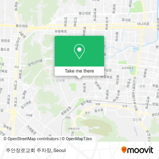 주안장로교회 주차장 map