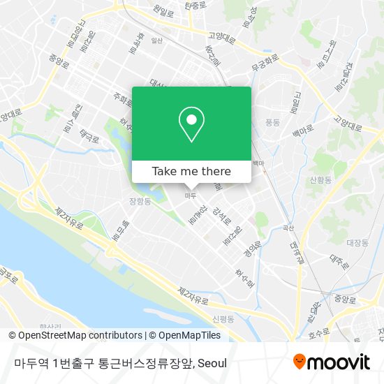 마두역 1번출구 통근버스정류장앞 map