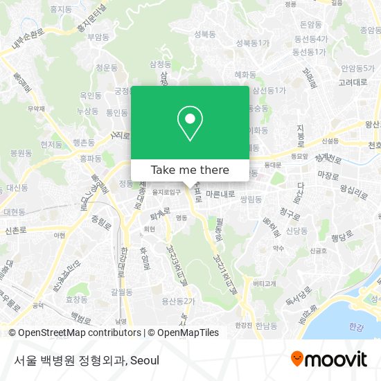 서울 백병원 정형외과 map