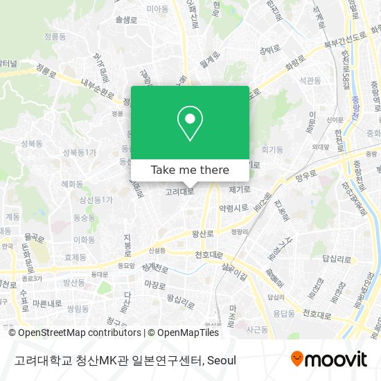 고려대학교 청산MK관 일본연구센터 map