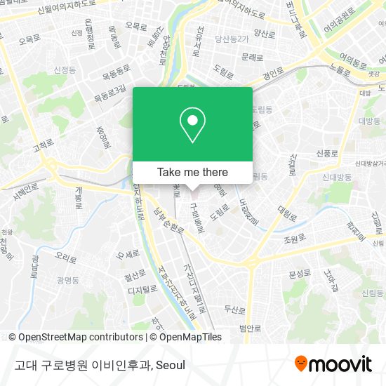 고대 구로병원 이비인후과 map