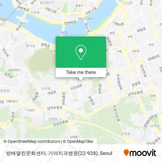 방배열린문화센터, 가야치과병원(22-928) map