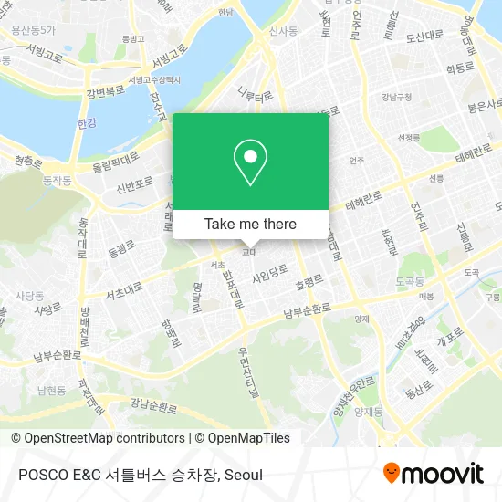 POSCO E&C 셔틀버스 승차장 map