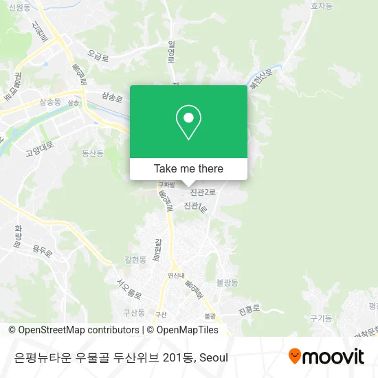 은평뉴타운 우물골 두산위브 201동 map