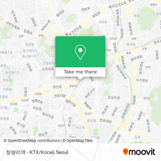 How to get to 청량리역 - KTX/Korail in 동대문구, 서울시 by Subway or Bus?
