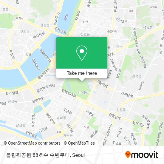 올림픽공원 88호수 수변무대 map