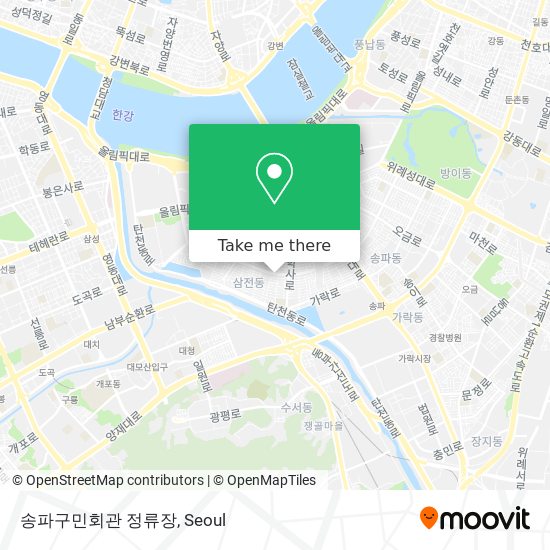 송파구민회관 정류장 map