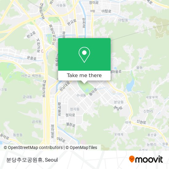 분당추모공원휴 map