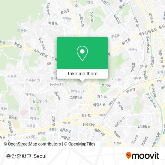 종암중학교 map