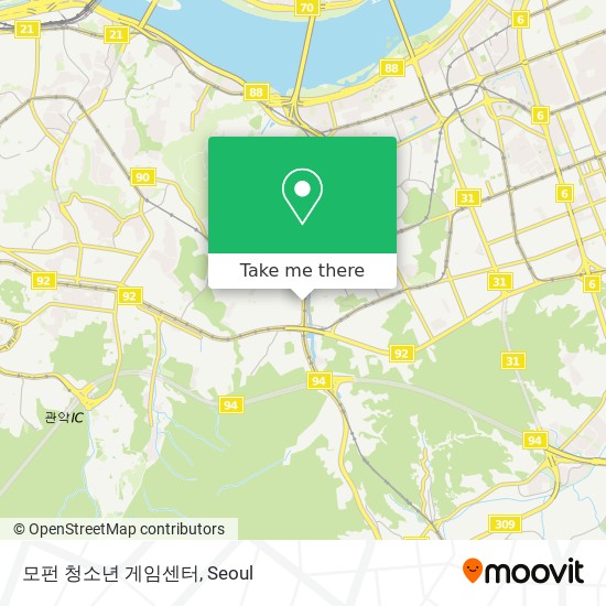 모펀 청소년 게임센터 map