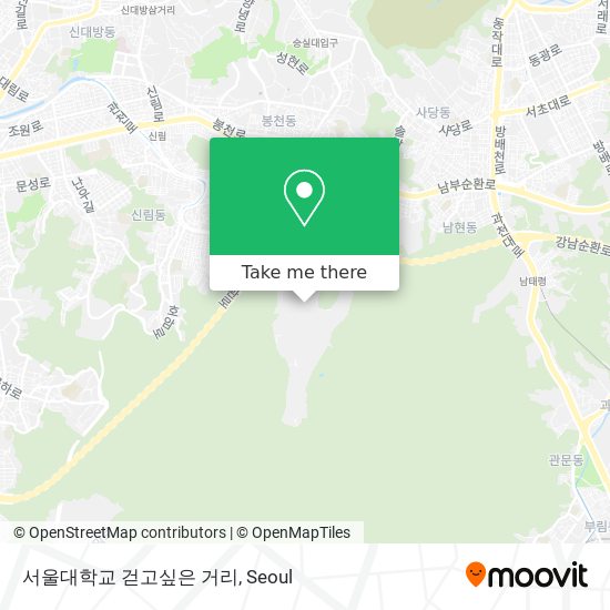 서울대학교 걷고싶은 거리 map