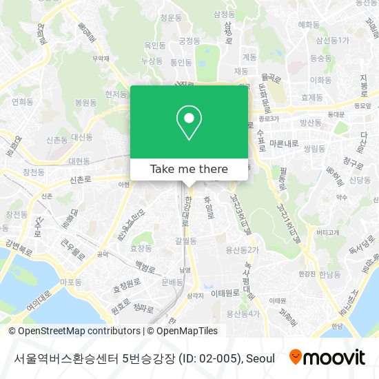 서울역버스환승센터 5번승강장 (ID: 02-005) map