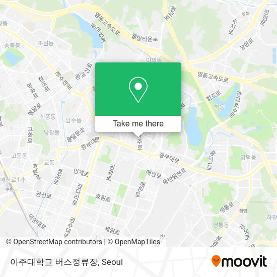 아주대학교 버스정류장 map
