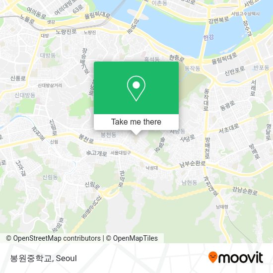 봉원중학교 map