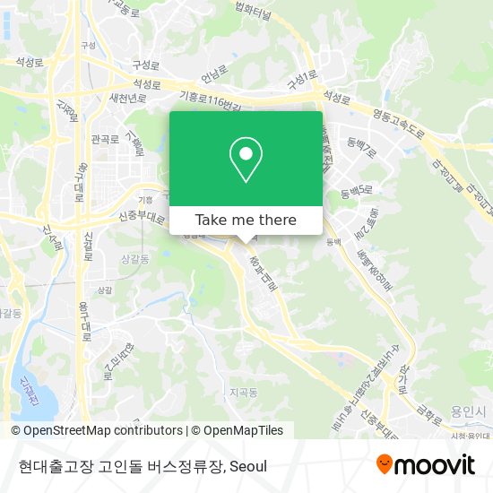 현대출고장 고인돌 버스정류장 map