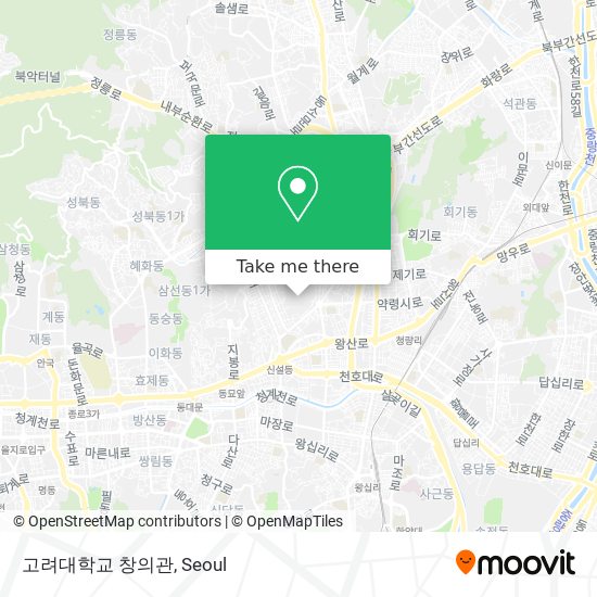 고려대학교 창의관 map