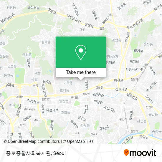 종로종합사회복지관 map