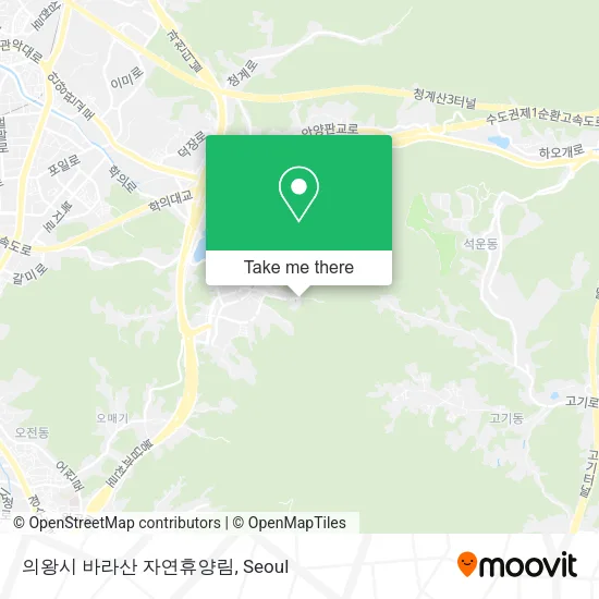 의왕시 바라산 자연휴양림 map