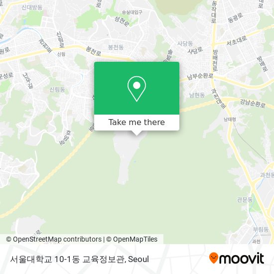 서울대학교 10-1동 교육정보관 map
