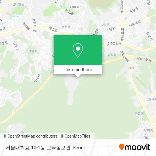 서울대학교 10-1동 교육정보관 map