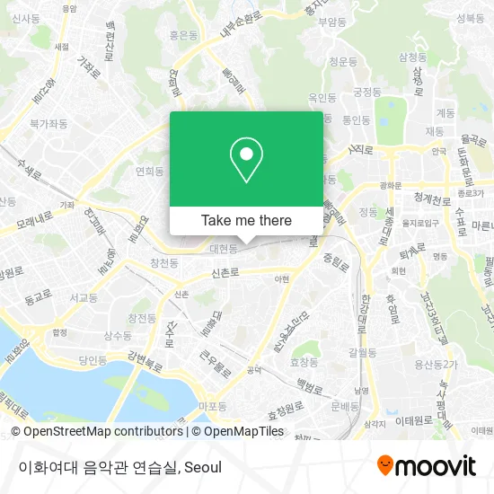 이화여대 음악관 연습실 map