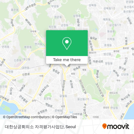 대한상공회의소 자격평가사업단 map