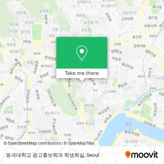 동국대학교 광고홍보학과 학생회실 map