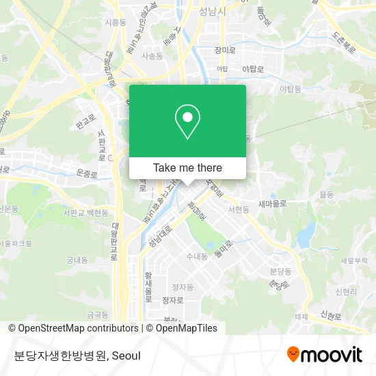 분당자생한방병원 map