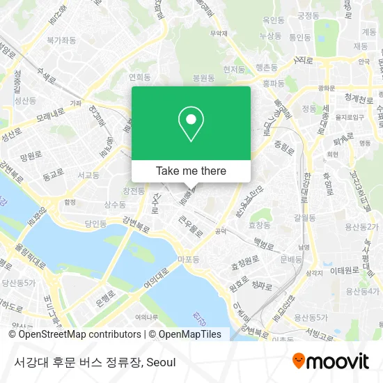 서강대 후문 버스 정류장 map