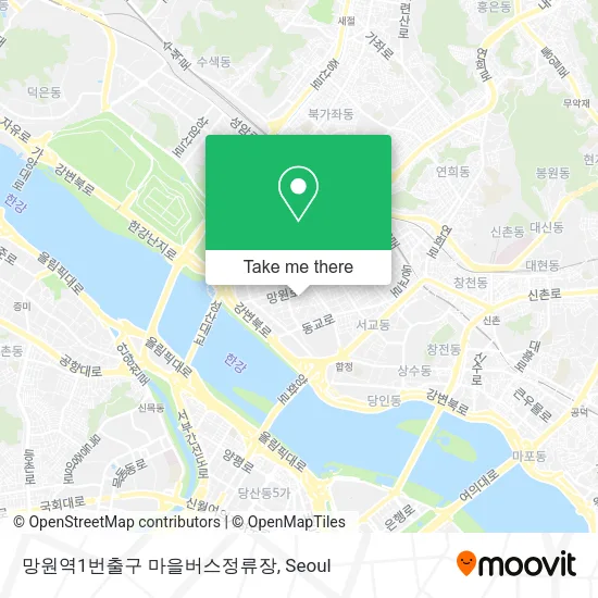 망원역1번출구 마을버스정류장 map