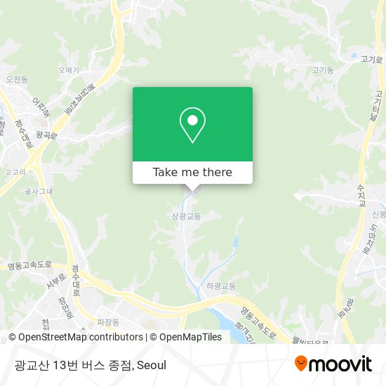 광교산 13번 버스 종점 map