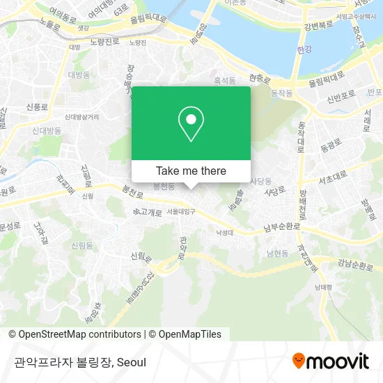 관악프라자 볼링장 map