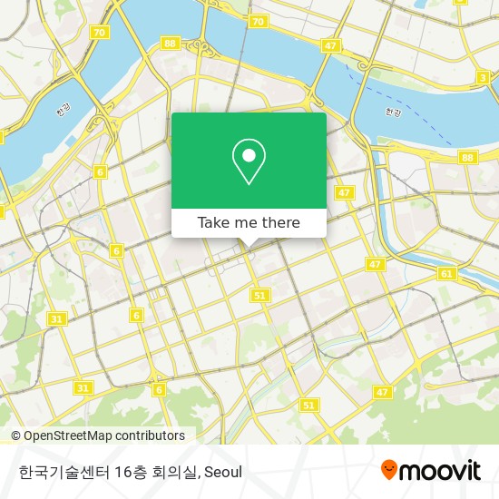 한국기술센터 16층 회의실 map