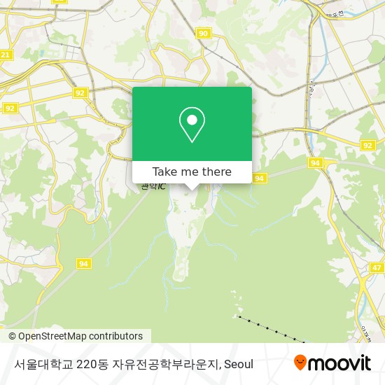 서울대학교 220동 자유전공학부라운지 map