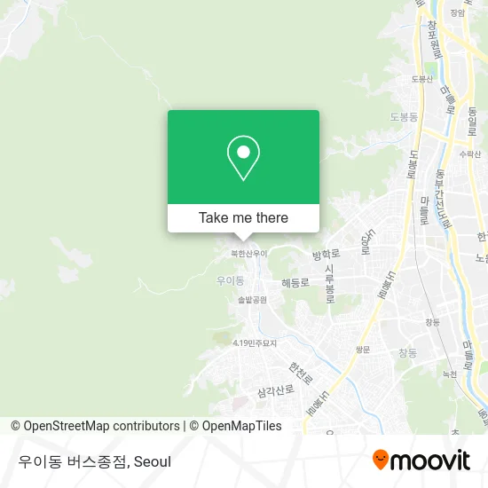 우이동 버스종점 map