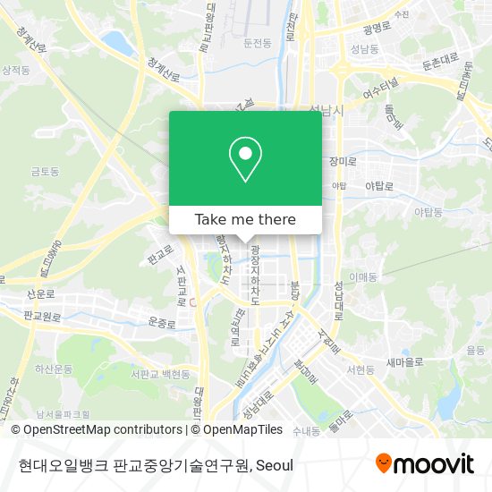 현대오일뱅크 판교중앙기술연구원 map