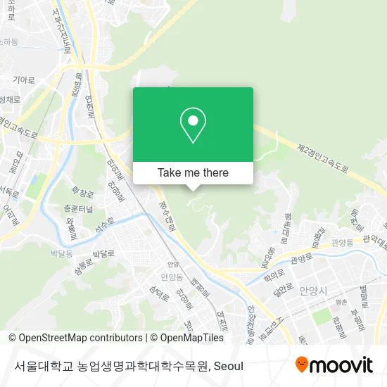 서울대학교 농업생명과학대학수목원 map