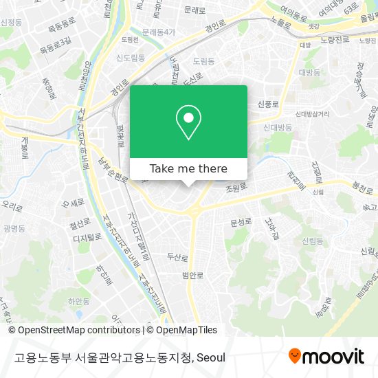 고용노동부 서울관악고용노동지청 map