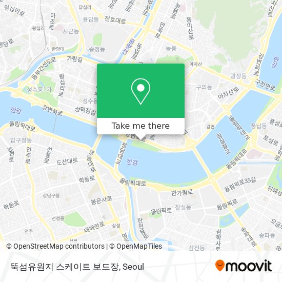 뚝섬유원지 스케이트 보드장 map