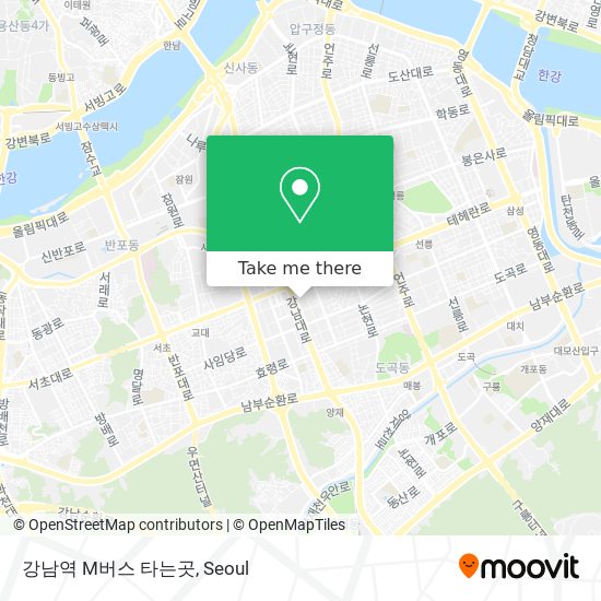 강남역 M버스 타는곳 map