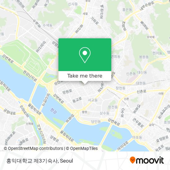 홍익대학교 제3기숙사 map