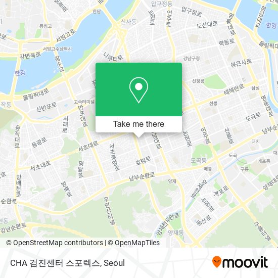 CHA 검진센터 스포렉스 map