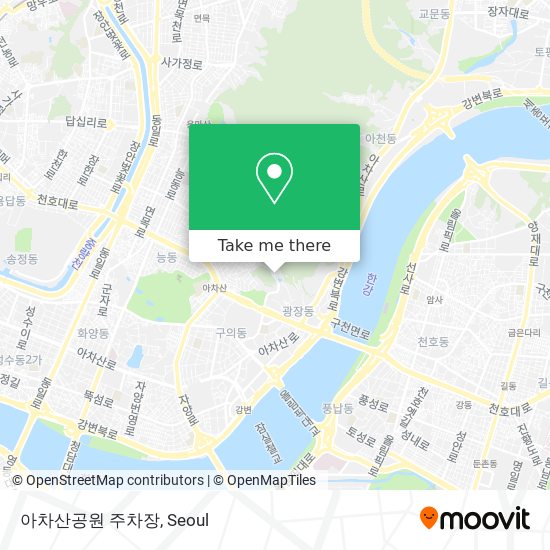 아차산공원 주차장 map