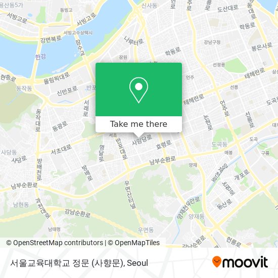서울교육대학교 정문 (사향문) map