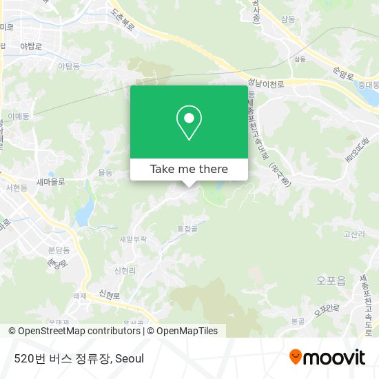 520번 버스 정류장 map